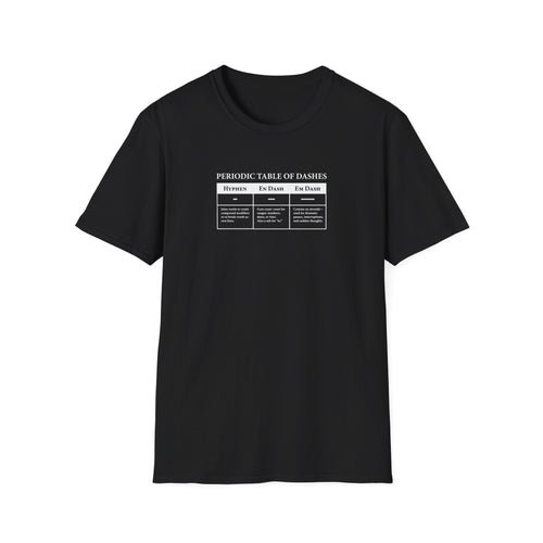 Periodic Table of Dashes T-Shirt — Grammar Nerd