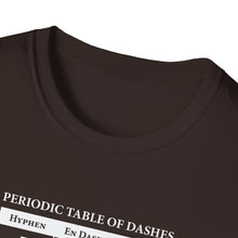 Periodic Table of Dashes T-Shirt — Grammar Nerd