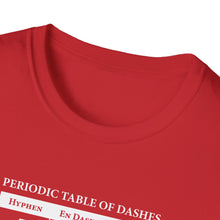 Periodic Table of Dashes T-Shirt — Grammar Nerd