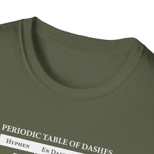Periodic Table of Dashes T-Shirt — Grammar Nerd