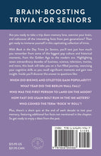 Back in the Day Trivia for Seniors - Back Cover