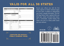 The One-Per-Page Notary Public Logbook - Back Cover