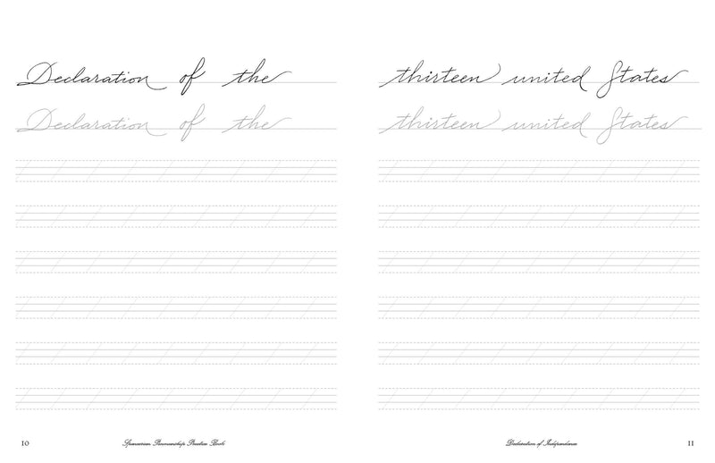 Independent In Cursive Cursive Handwriting Workbook: The Declaration of Independence – Stable ...