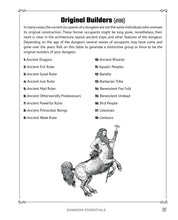 Random Tables: Dungeons and Lairs - Interior 3