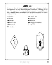 Random Tables: Dungeons and Lairs - Interior 8